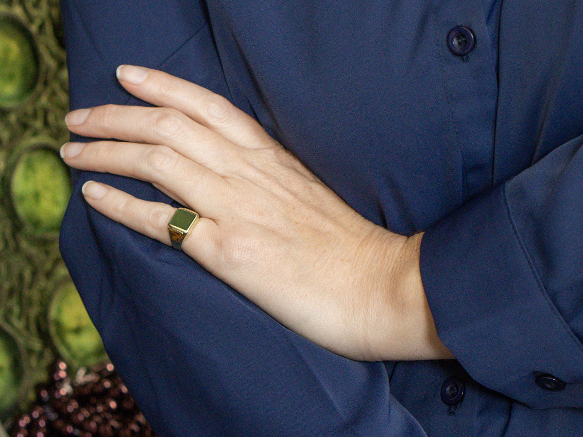 1919 Tiffany and Co. Nephrite Jade Cabochon Ring