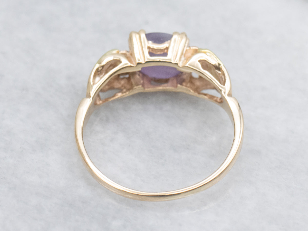 Antique Pink Star Sapphire Solitaire Ring