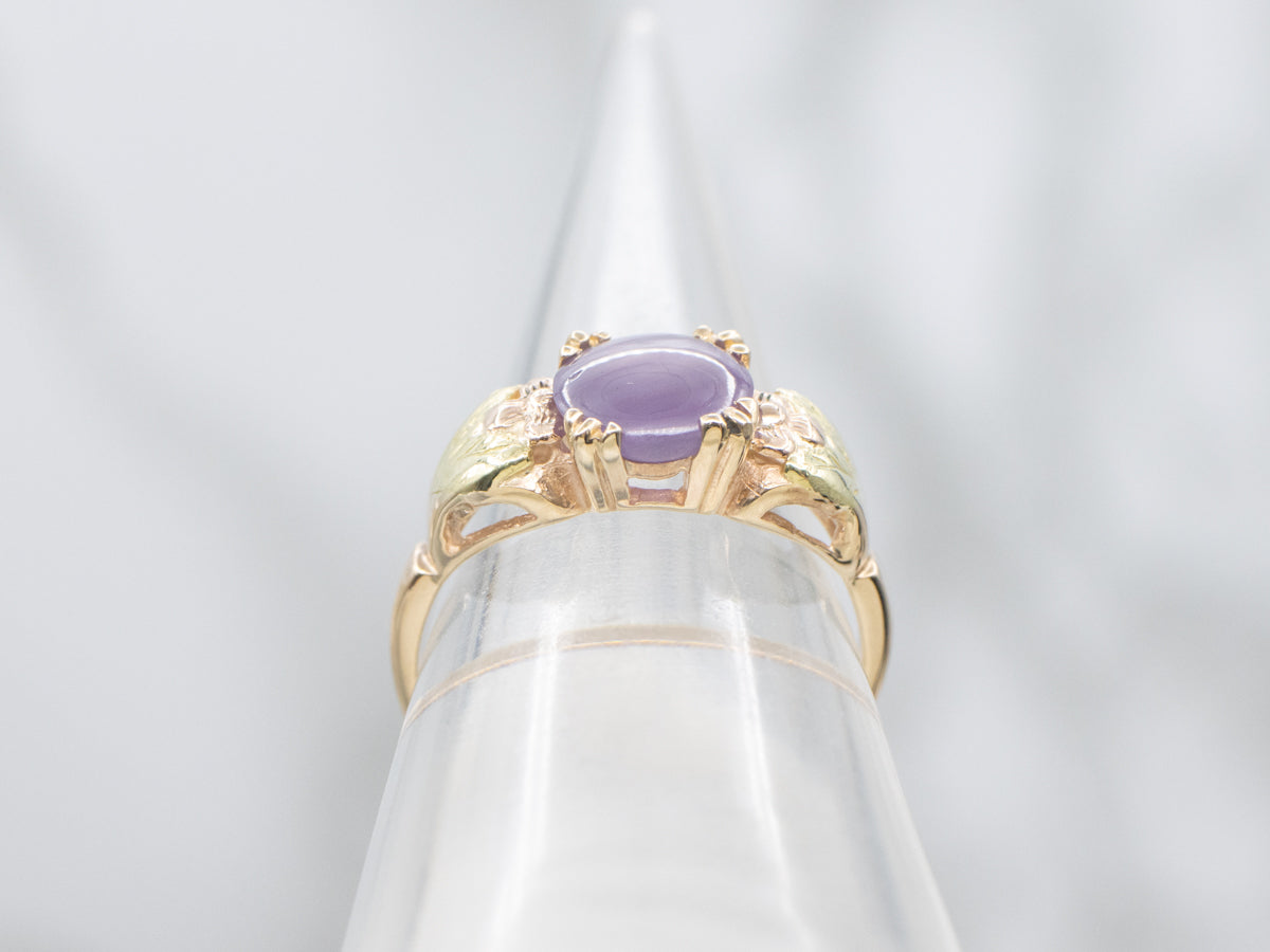 Antique Pink Star Sapphire Solitaire Ring