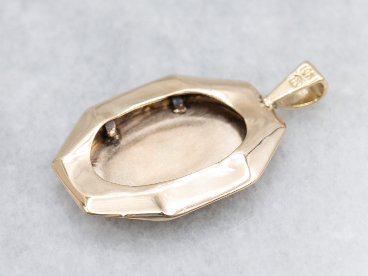 Engraved Gold Cufflink Conversion Pendant