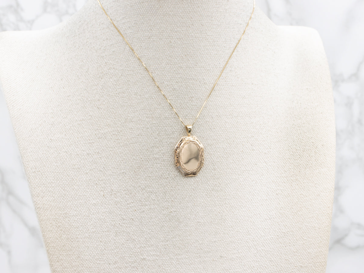 Engraved Gold Cufflink Conversion Pendant