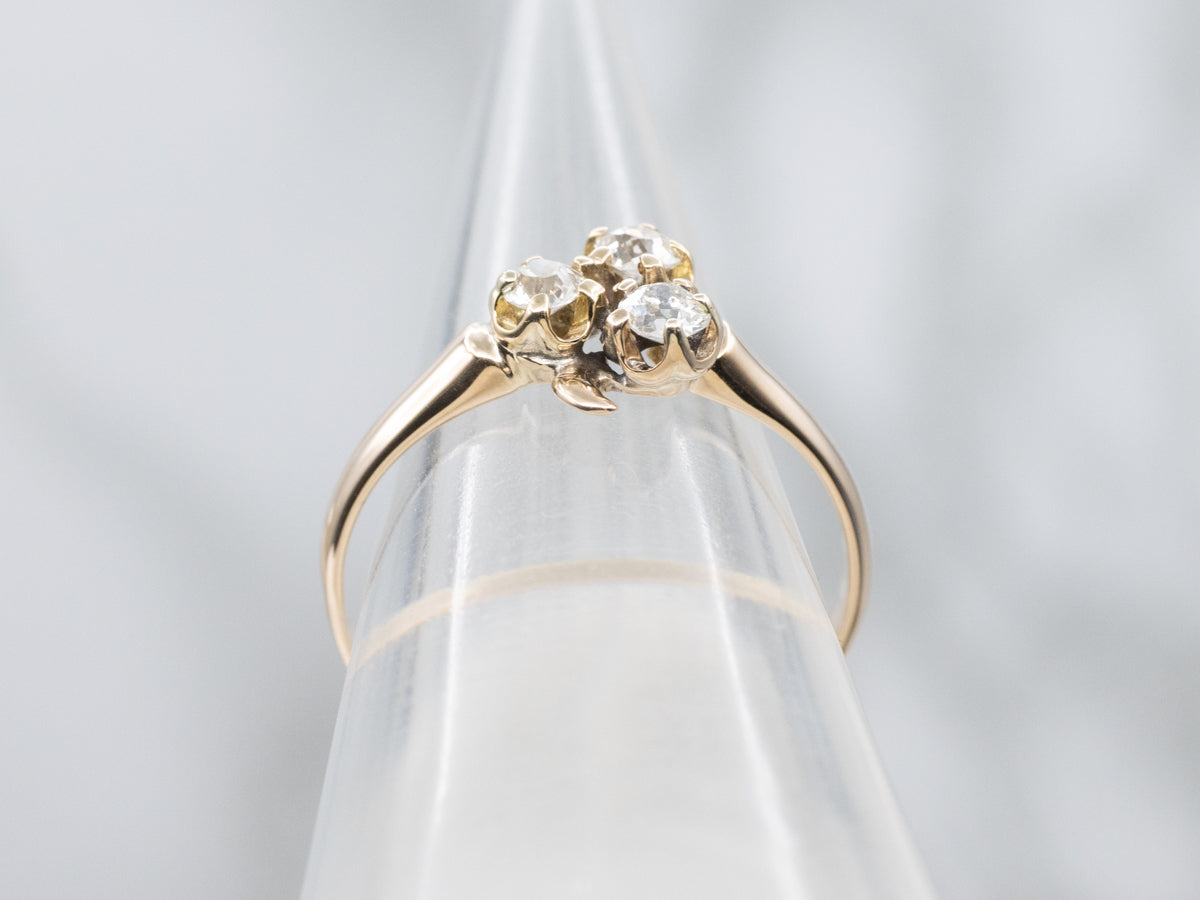 Victorian Old Mine Cut Diamond Clover Ring