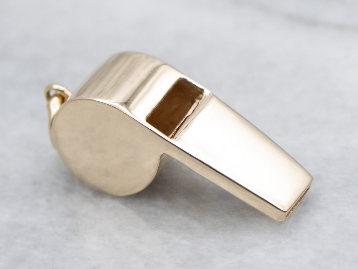 Yellow Gold Whistle Pendant