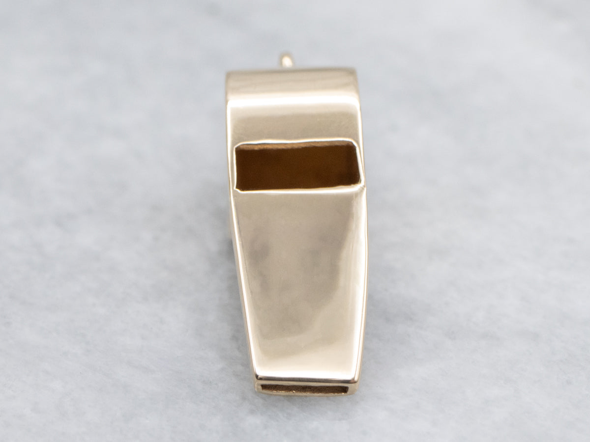 Yellow Gold Whistle Pendant