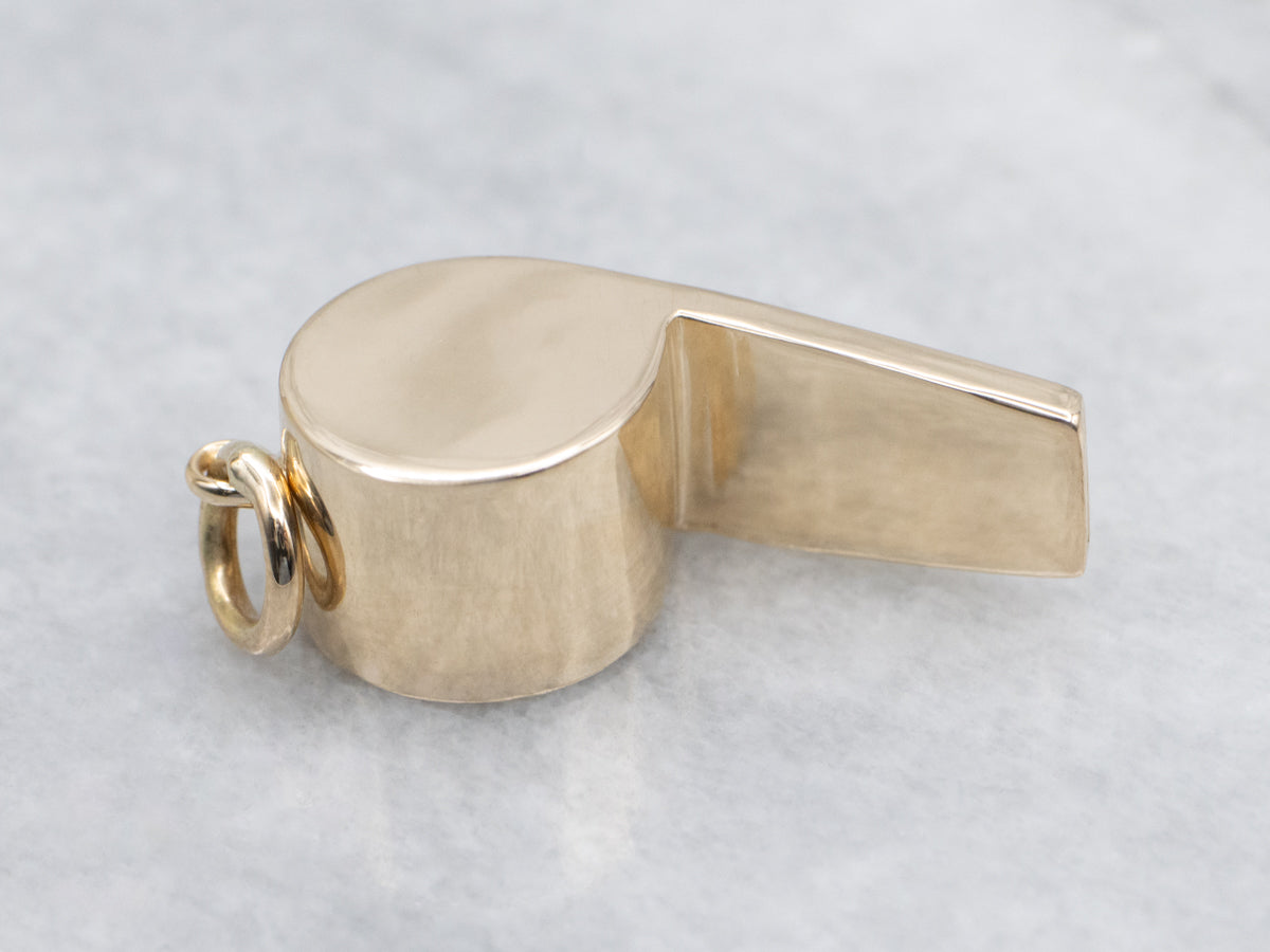 Yellow Gold Whistle Pendant