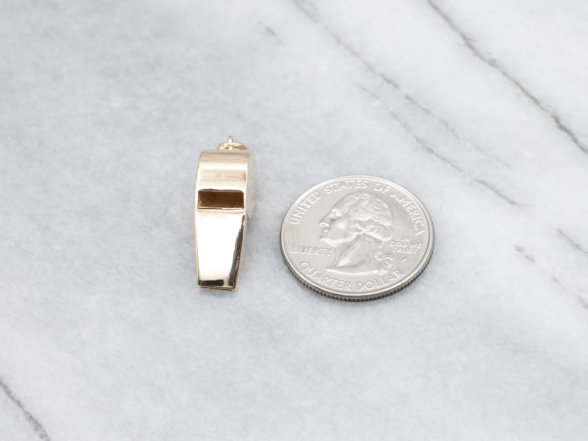 Yellow Gold Whistle Pendant