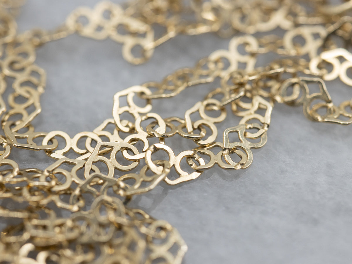 Sparkling Yellow Gold Heart Link Chain