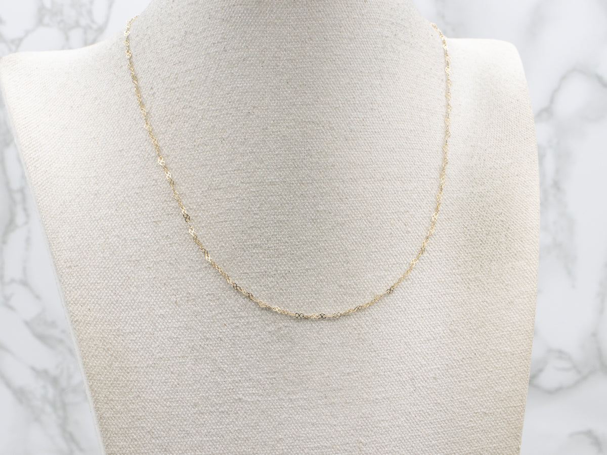 Sparkling Yellow Gold Heart Link Chain