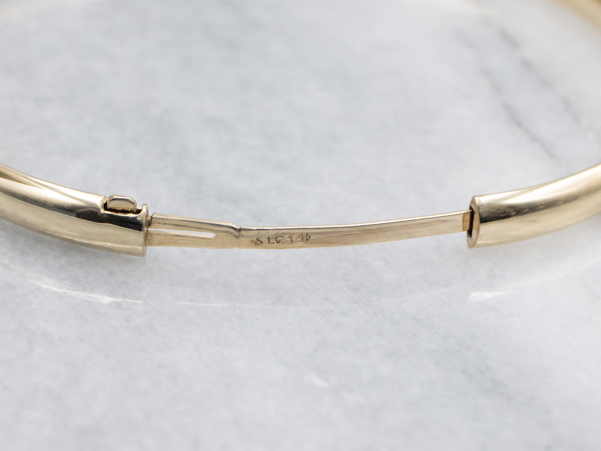 Polished Yellow Gold Hinged Bangle Bracelet