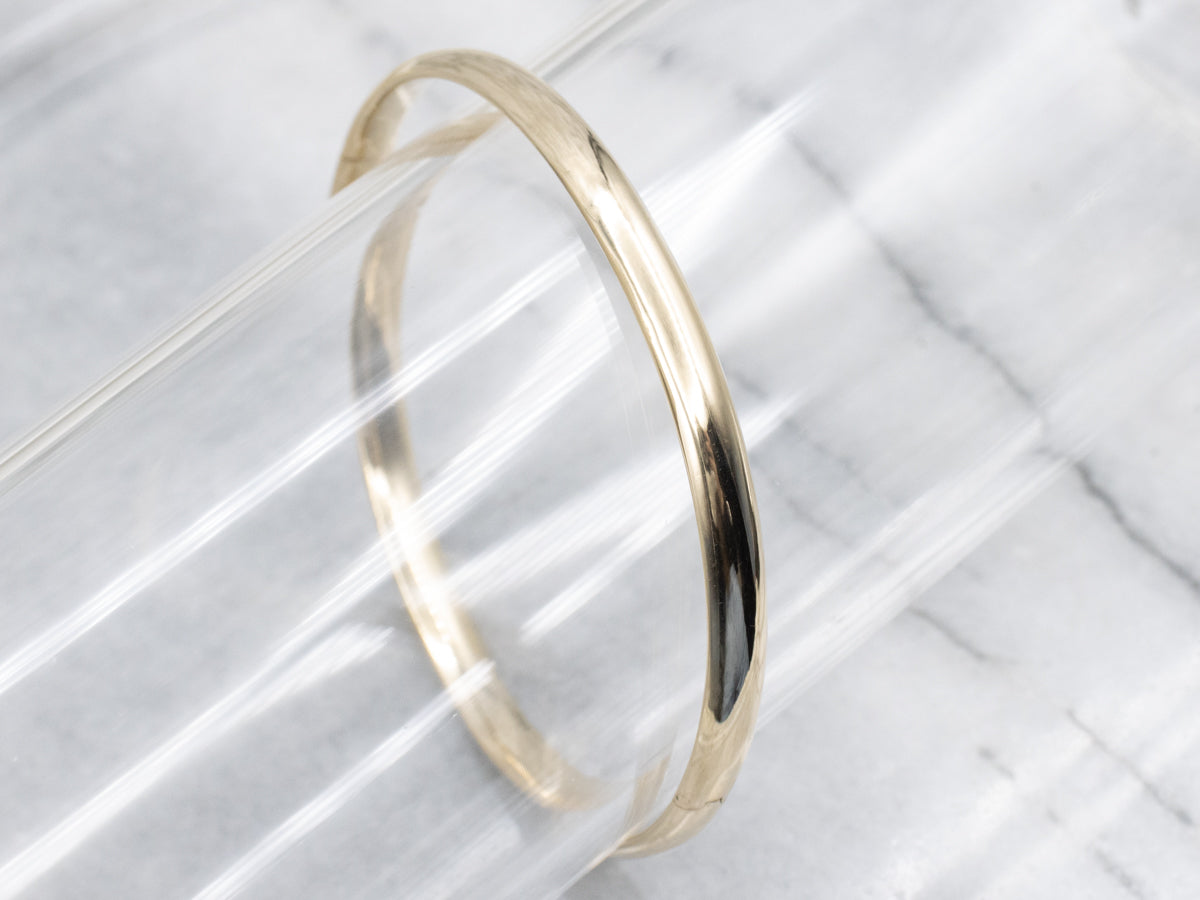 Polished Yellow Gold Hinged Bangle Bracelet