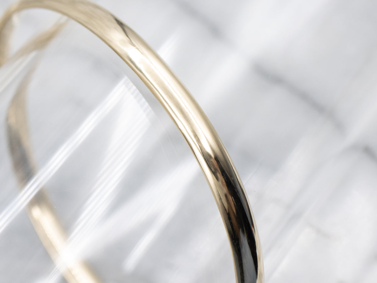 Polished Yellow Gold Hinged Bangle Bracelet