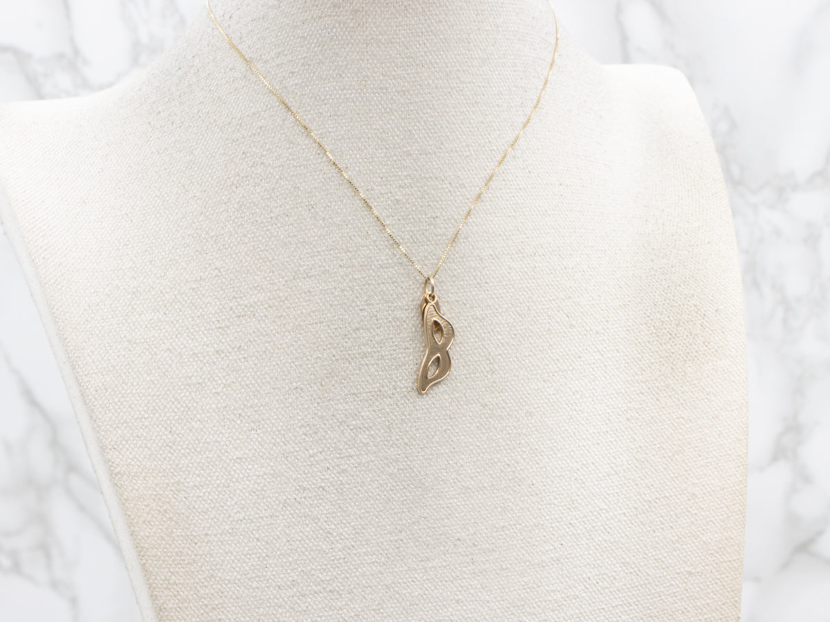 New Orleans Mardi Gras Mask Gold Charm Pendant