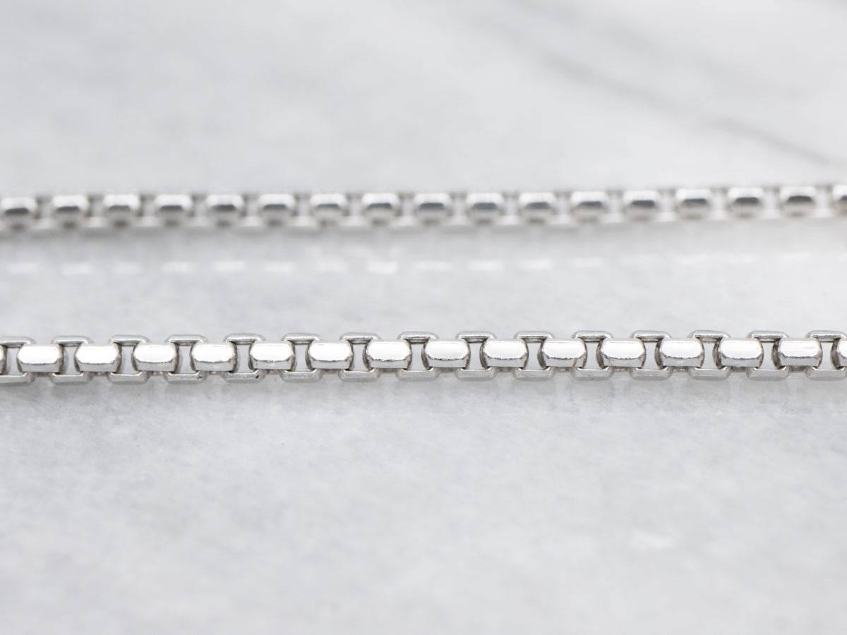 White Gold Box-Link Choker Chain