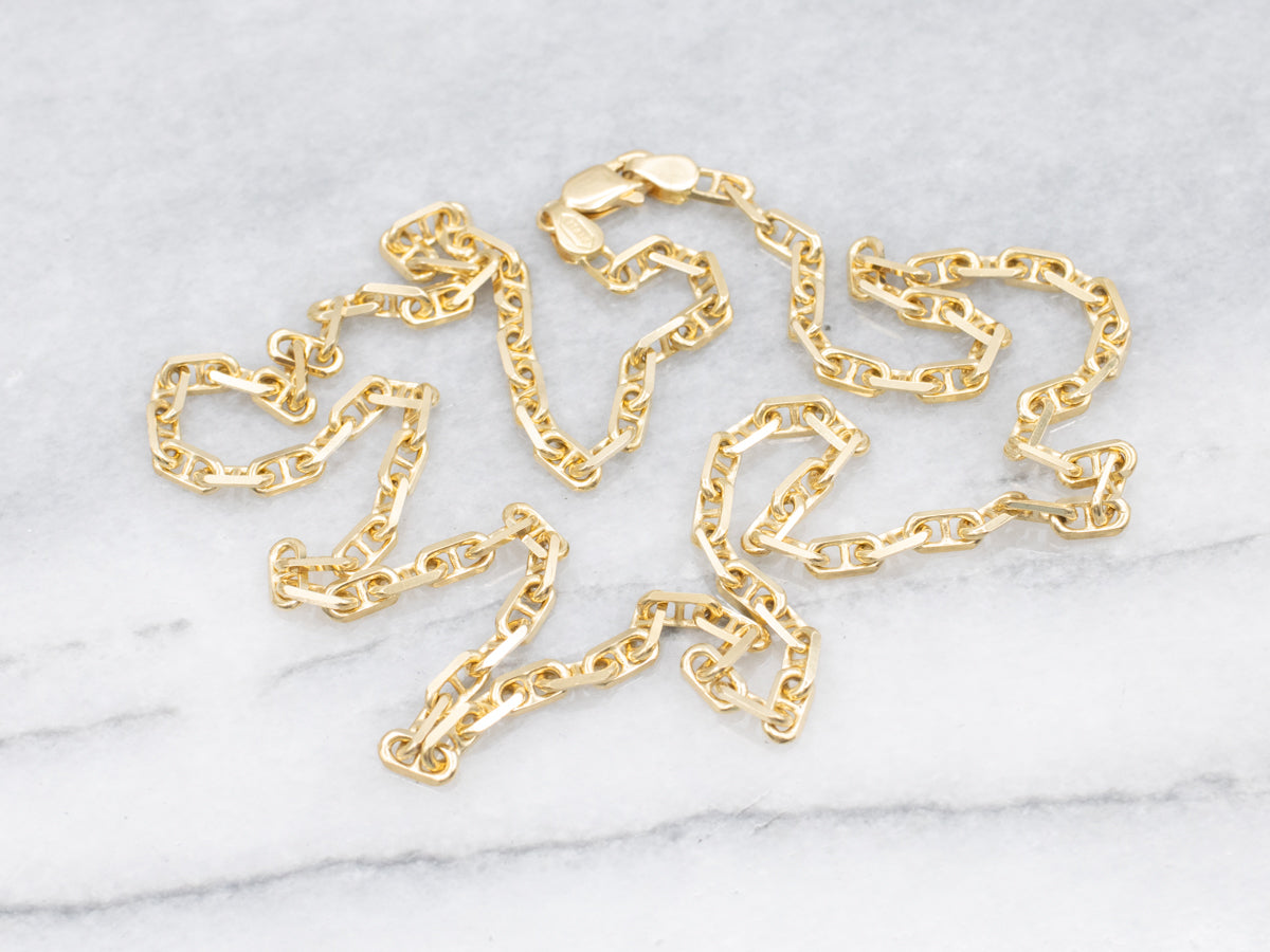 Heavy Italian Gold Anchor Chain with Lobster Clasp