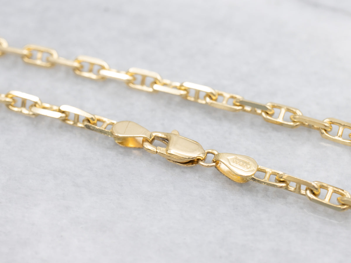 Heavy Italian Gold Anchor Chain with Lobster Clasp