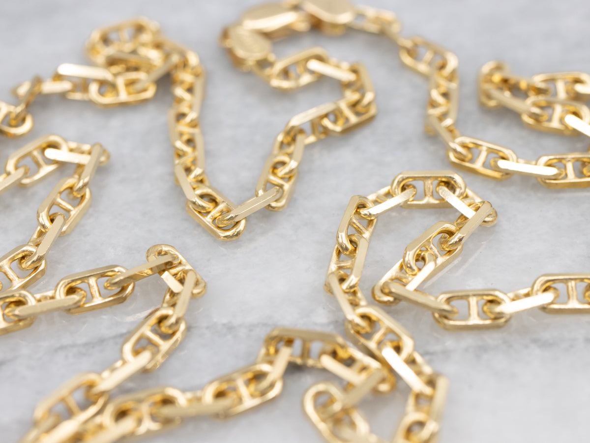 Heavy Italian Gold Anchor Chain with Lobster Clasp