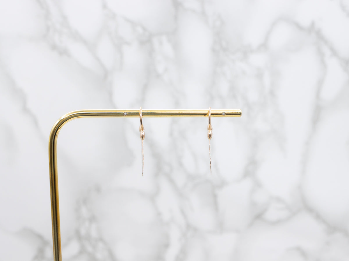 Floral Engraved Rose Gold Hoop Earrings