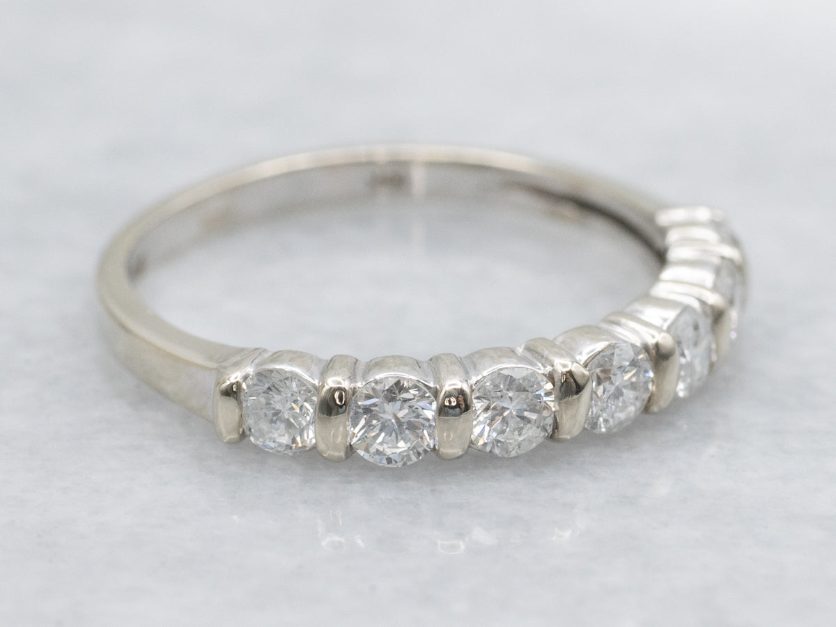 White Gold Bar-Set Diamond Wedding Band