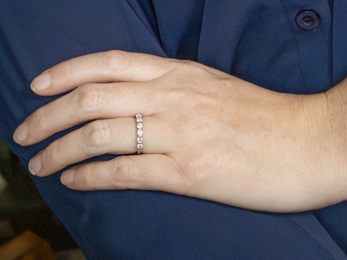 White Gold Bar-Set Diamond Wedding Band