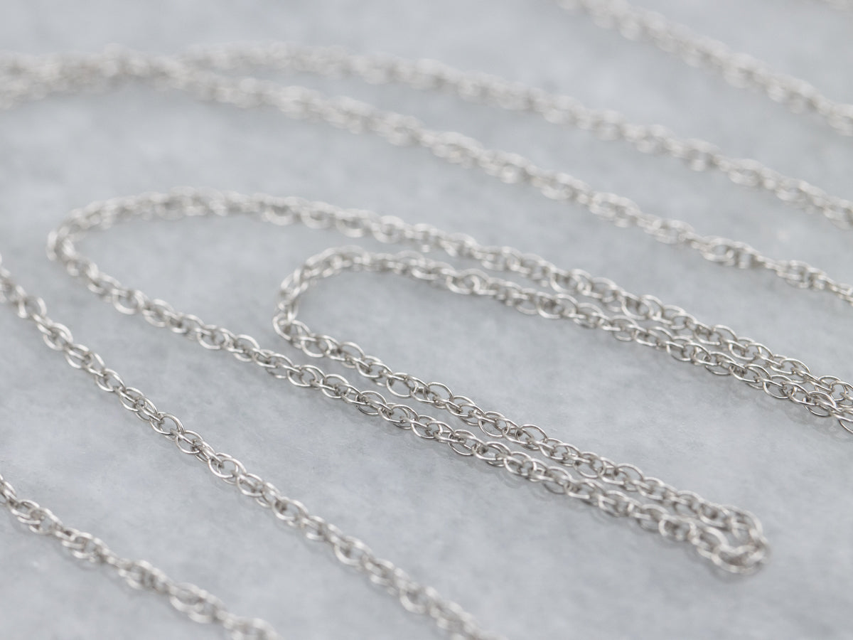 Dainty White Gold Rope Chain