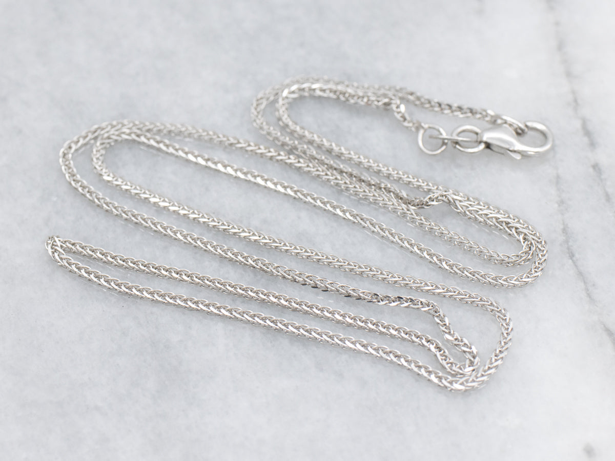 Italian White Gold Wheat Chain with Lobster Clasp