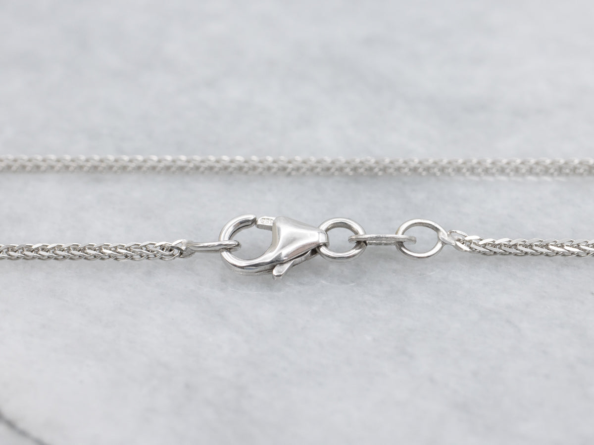 Italian White Gold Wheat Chain with Lobster Clasp