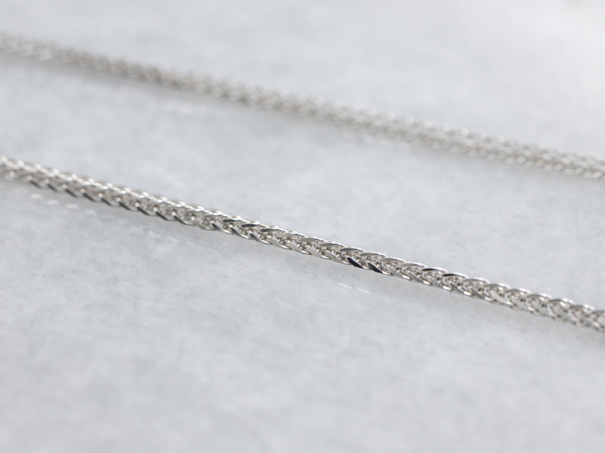 Italian White Gold Wheat Chain with Lobster Clasp