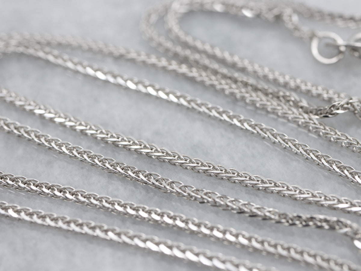 Italian White Gold Wheat Chain with Lobster Clasp