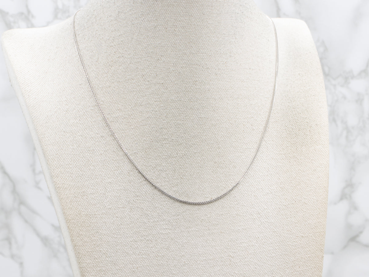 Italian White Gold Wheat Chain with Lobster Clasp