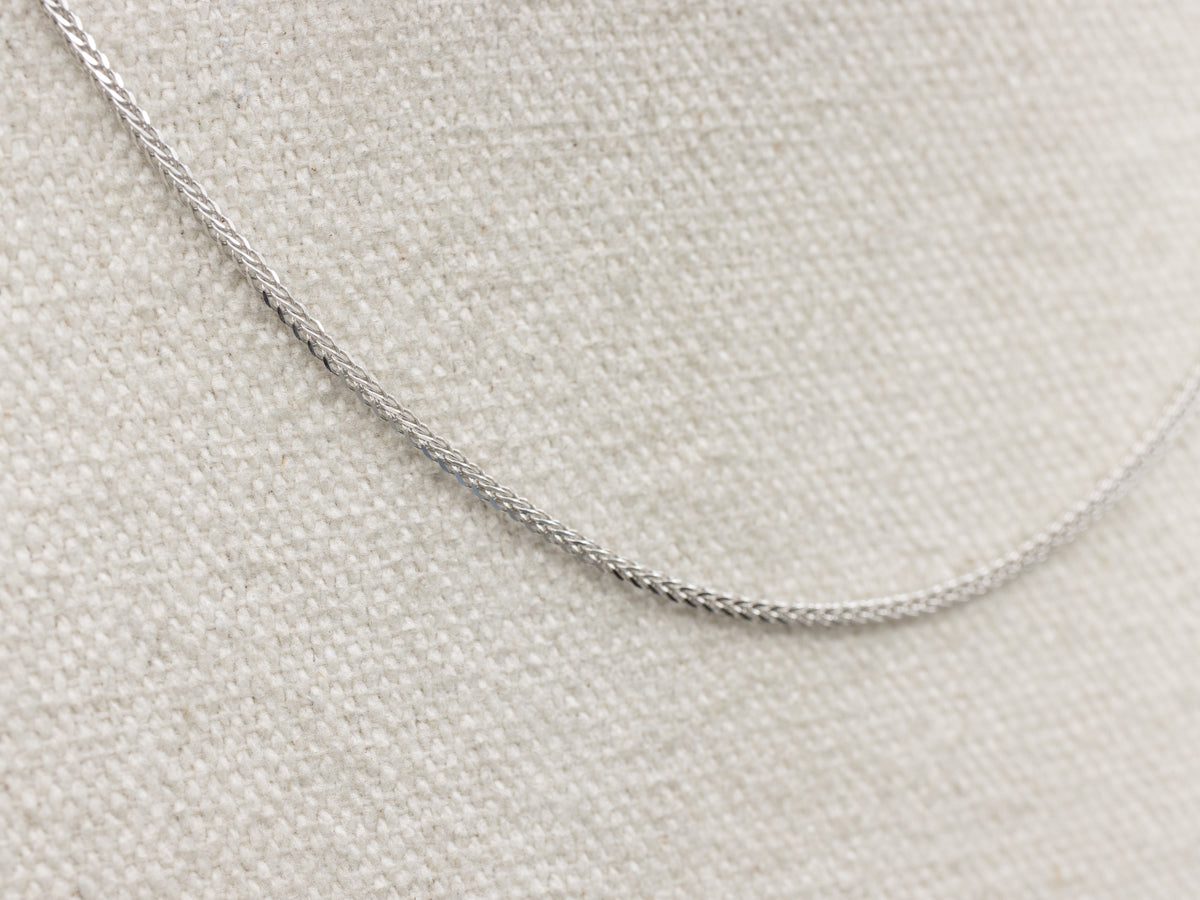 Italian White Gold Wheat Chain with Lobster Clasp
