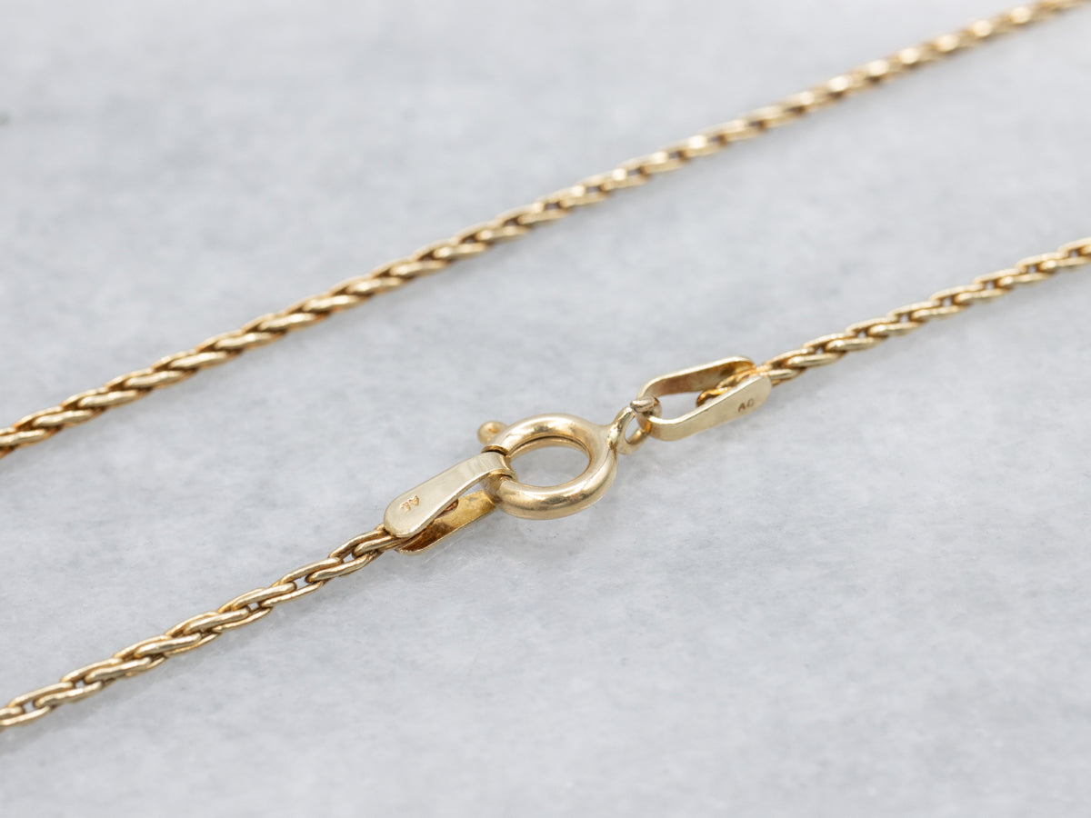 Woven Twist Yellow Gold Chain with Spring Ring Clasp