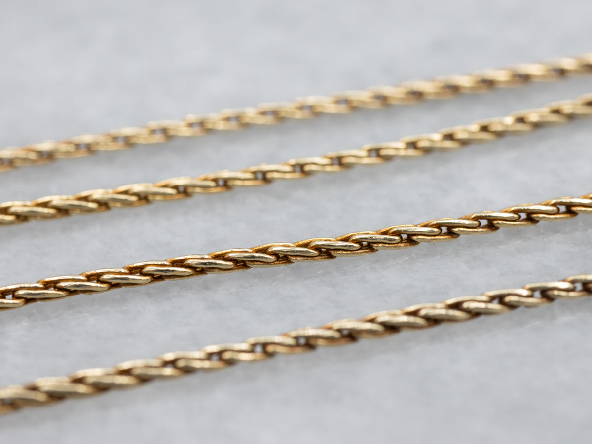 Woven Twist Yellow Gold Chain with Spring Ring Clasp