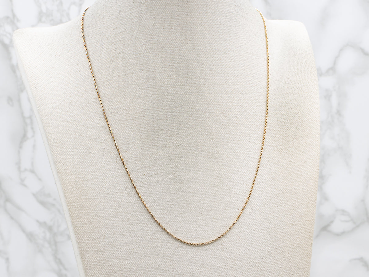 Woven Twist Yellow Gold Chain with Spring Ring Clasp