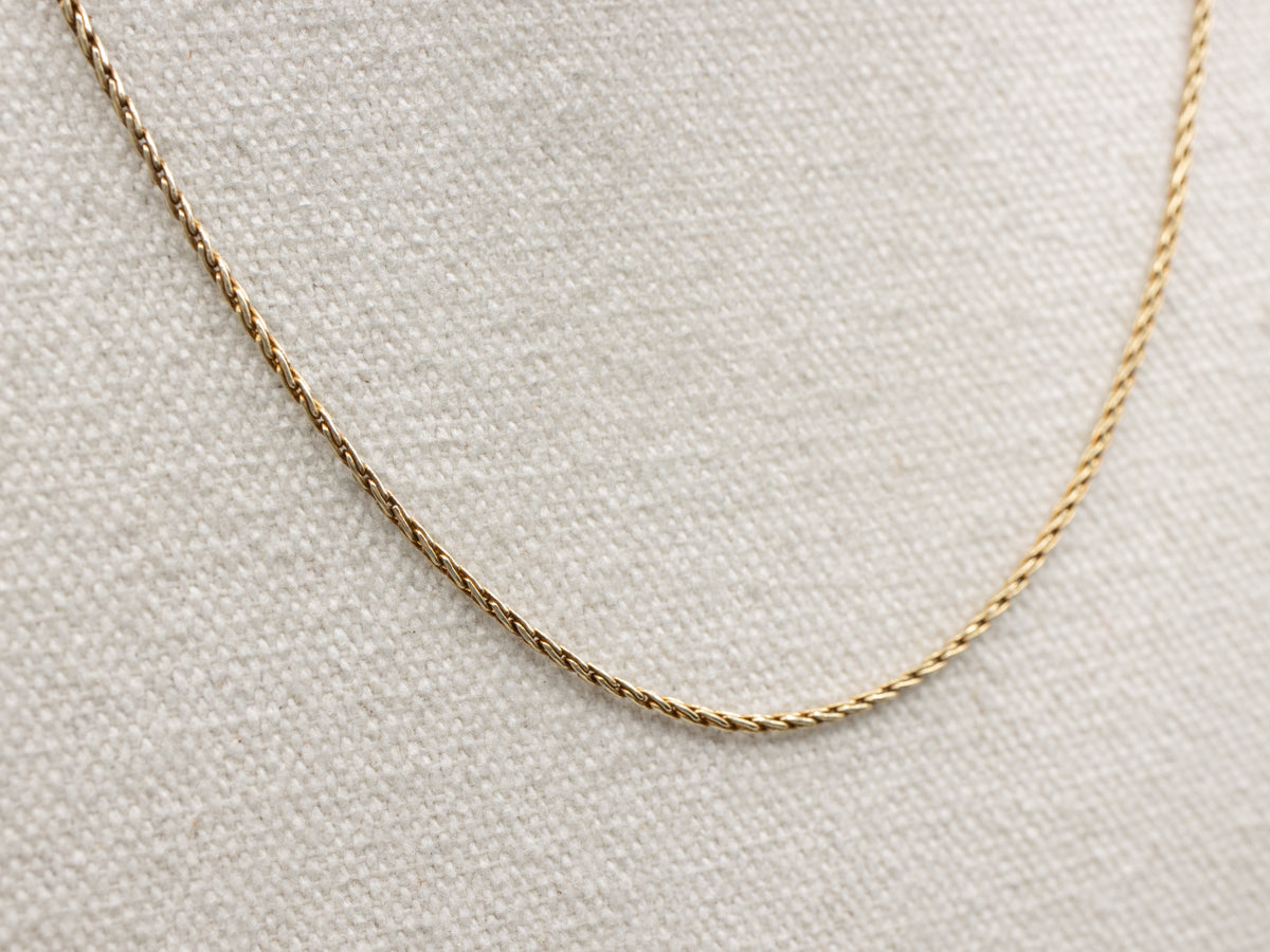 Woven Twist Yellow Gold Chain with Spring Ring Clasp