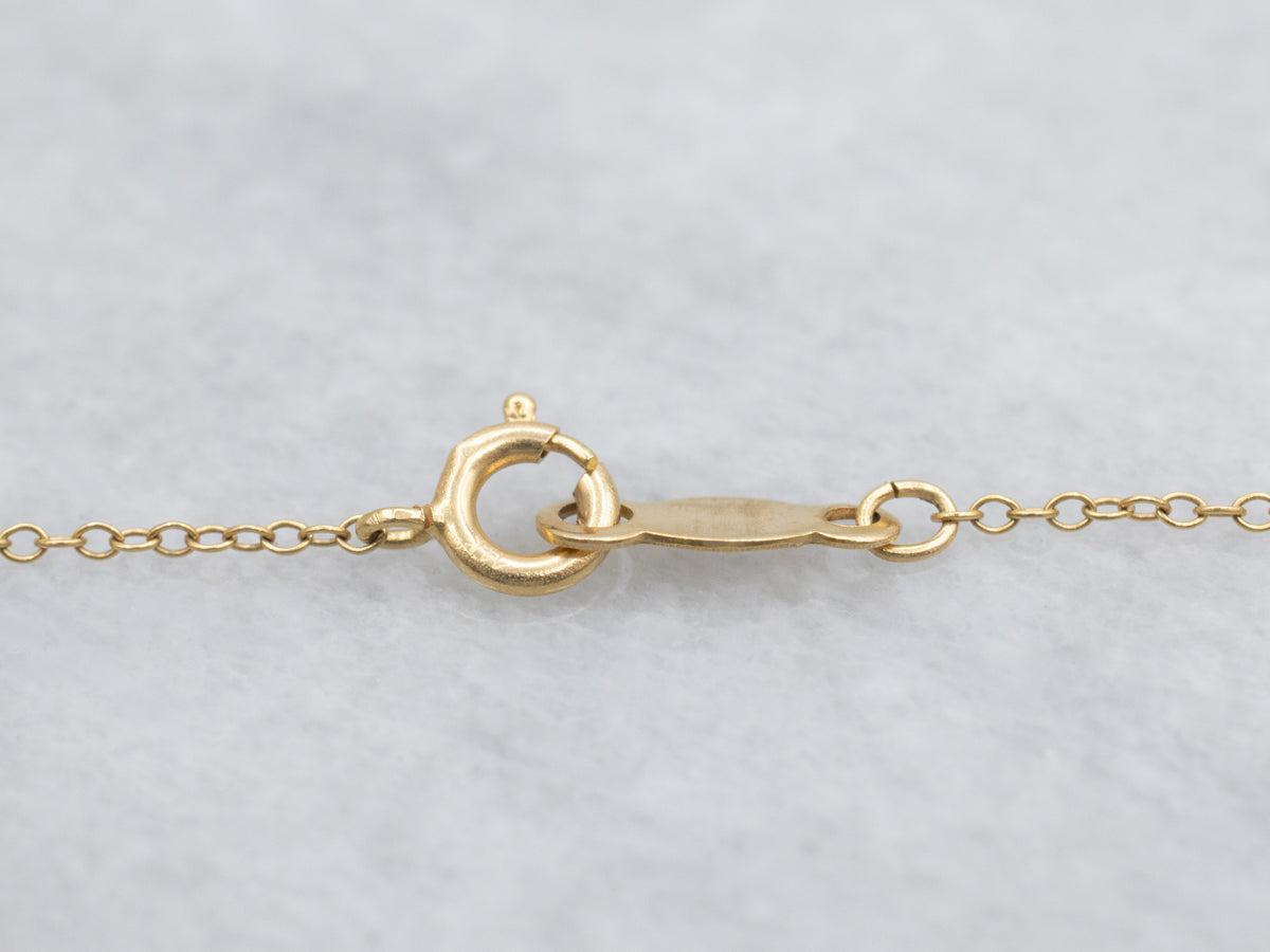 Vintage Etched Cross Gold Necklace