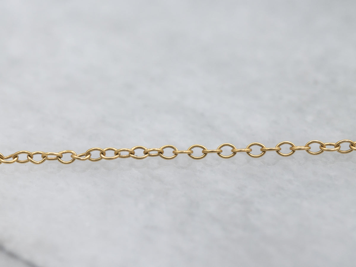 Vintage Etched Cross Gold Necklace