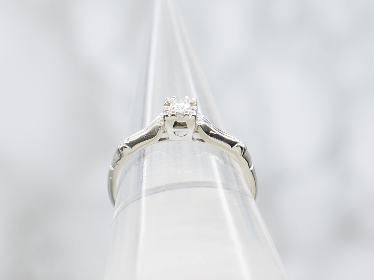 Diamond Solitaire in Early Retro Era Mounting