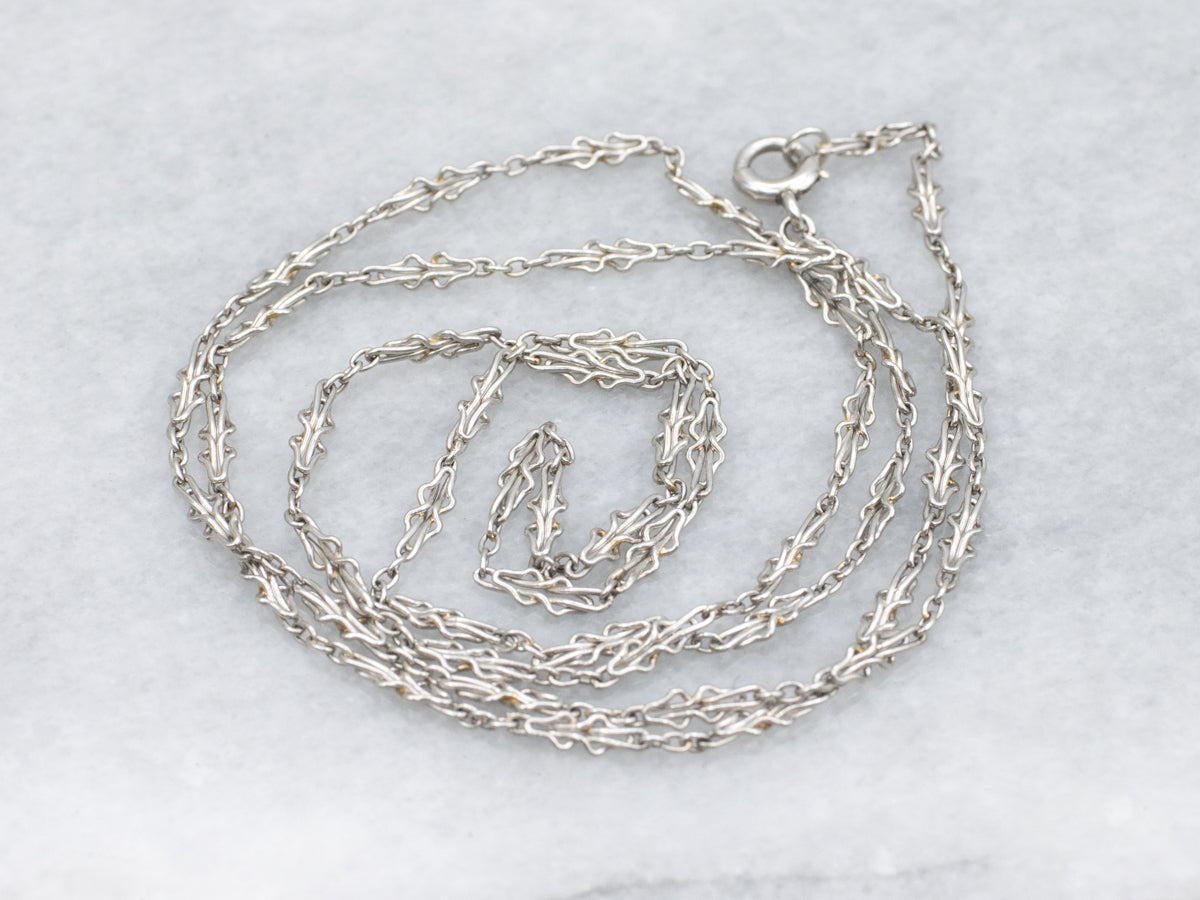 Unique Woven Link Vintage Platinum Chain
