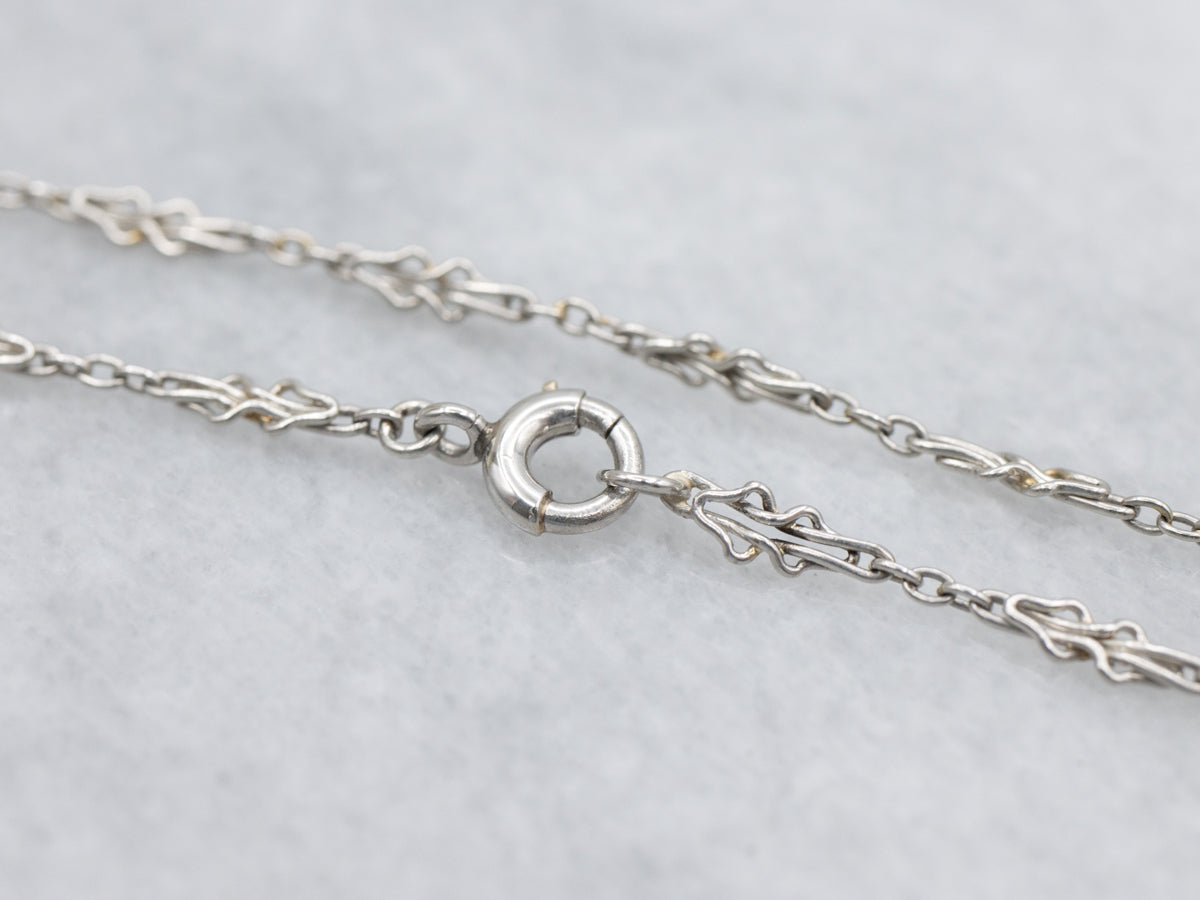 Unique Woven Link Vintage Platinum Chain