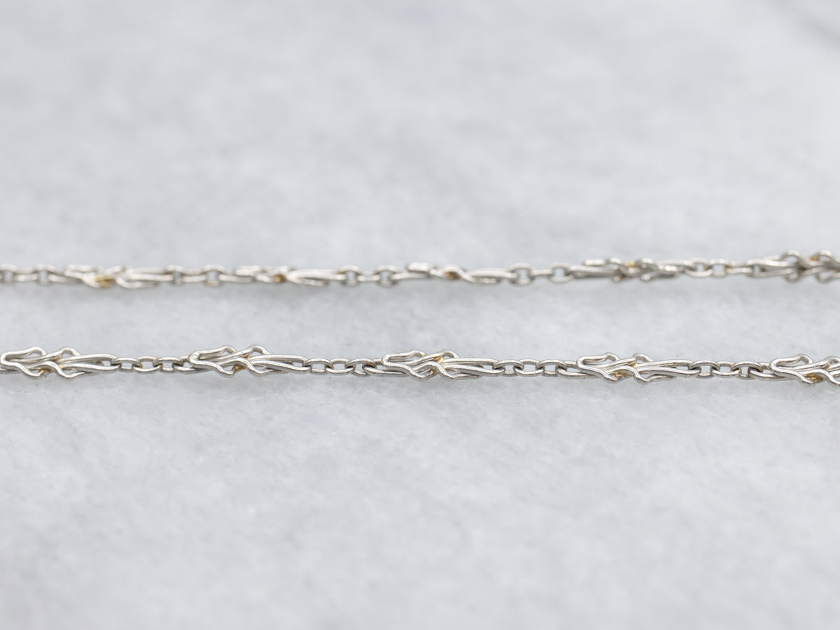 Unique Woven Link Vintage Platinum Chain