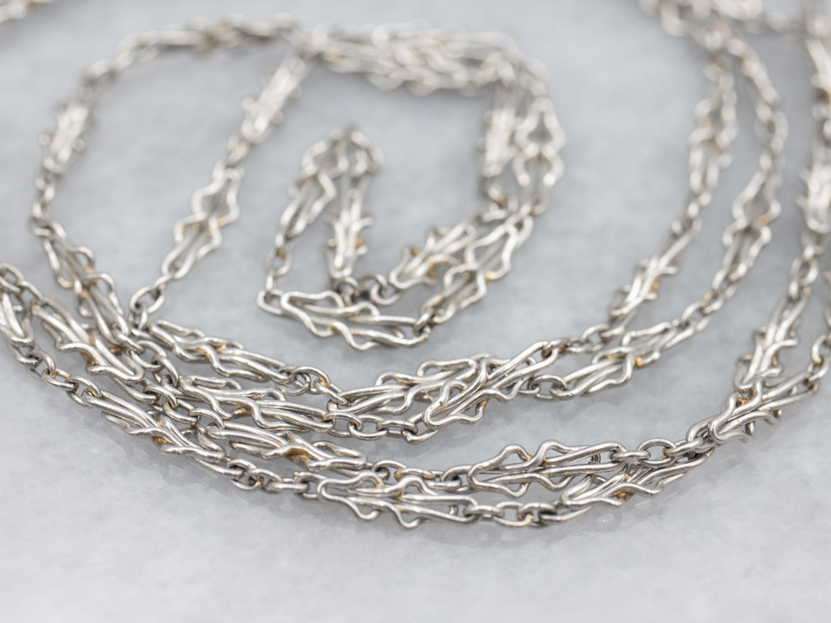 Unique Woven Link Vintage Platinum Chain