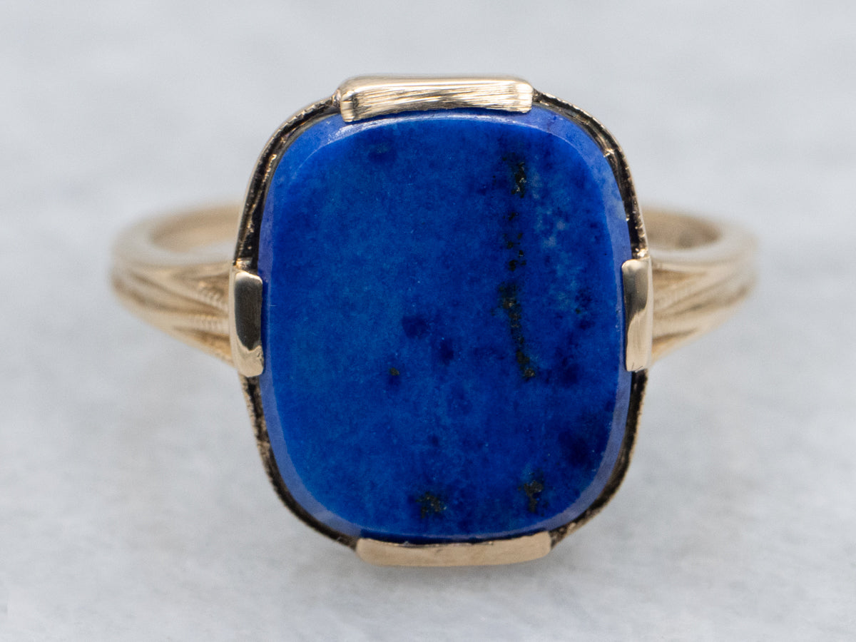 Vintage 1940s Lapis Solitaire Ring