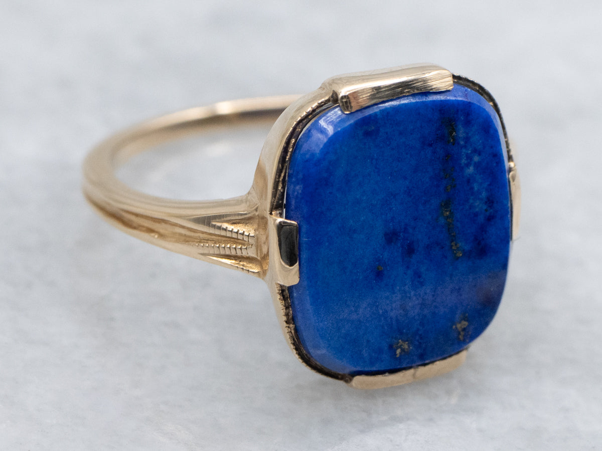 Vintage 1940s Lapis Solitaire Ring