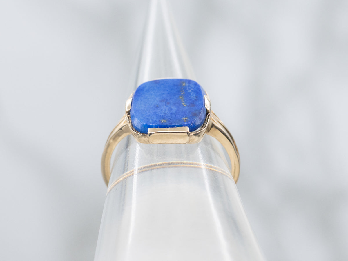 Vintage 1940s Lapis Solitaire Ring