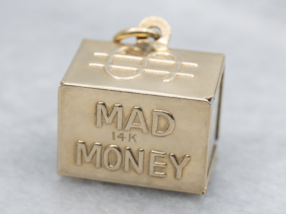 Vintage Gold Mad Money Emergency Dollar Pendant