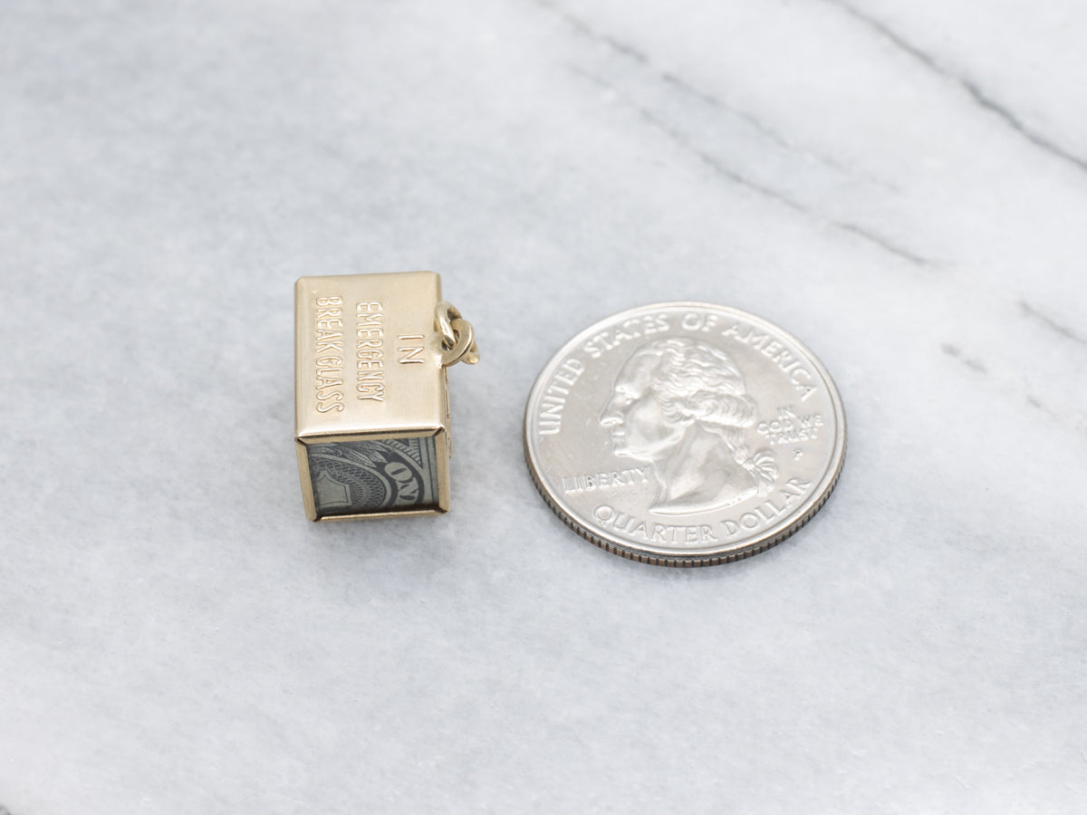 Vintage Gold Mad Money Emergency Dollar Pendant