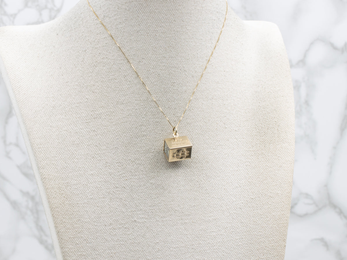 Vintage Gold Mad Money Emergency Dollar Pendant