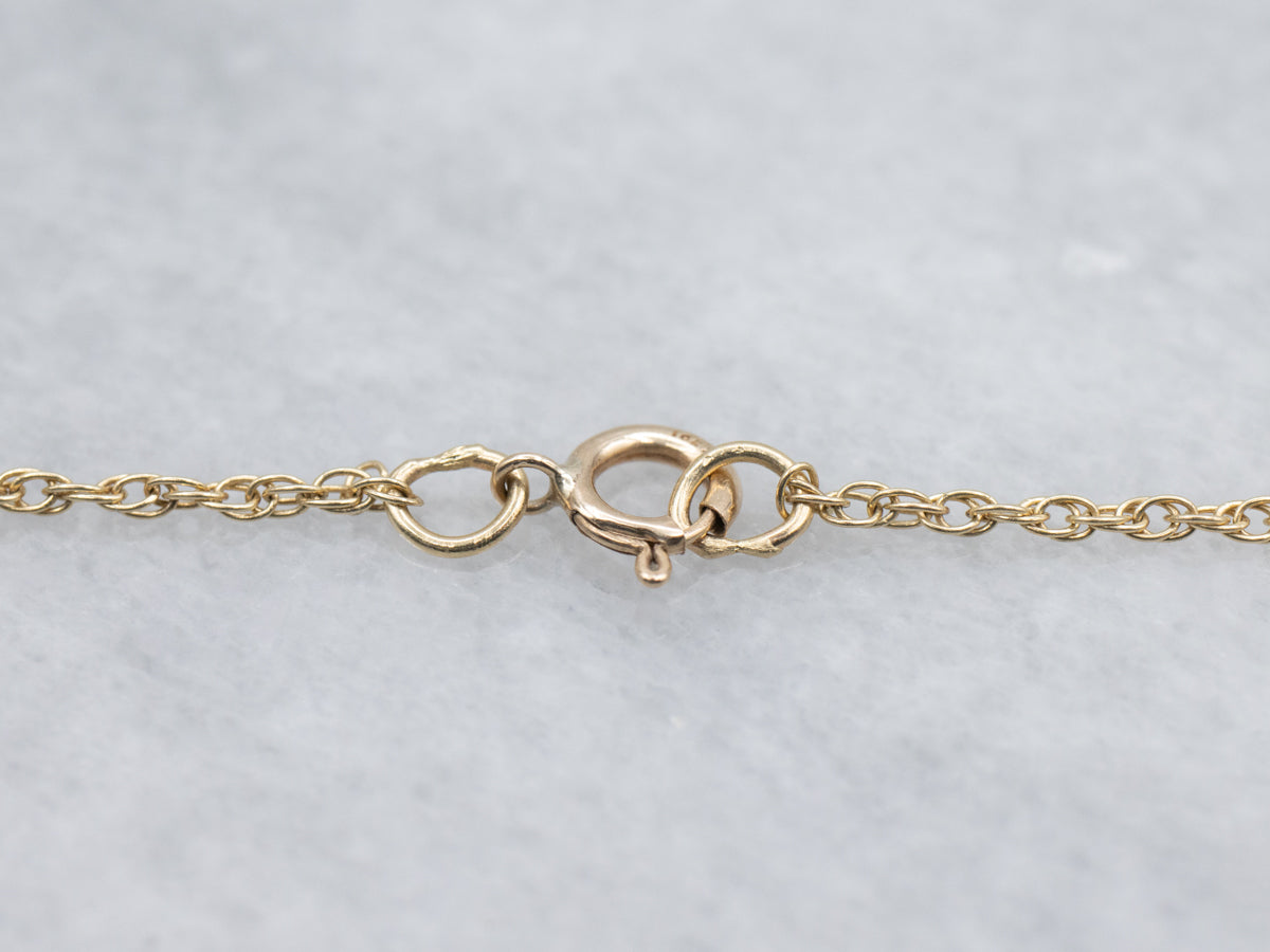 Vintage 10K Gold Bloodstone and Seed Pearl Pendant Necklace