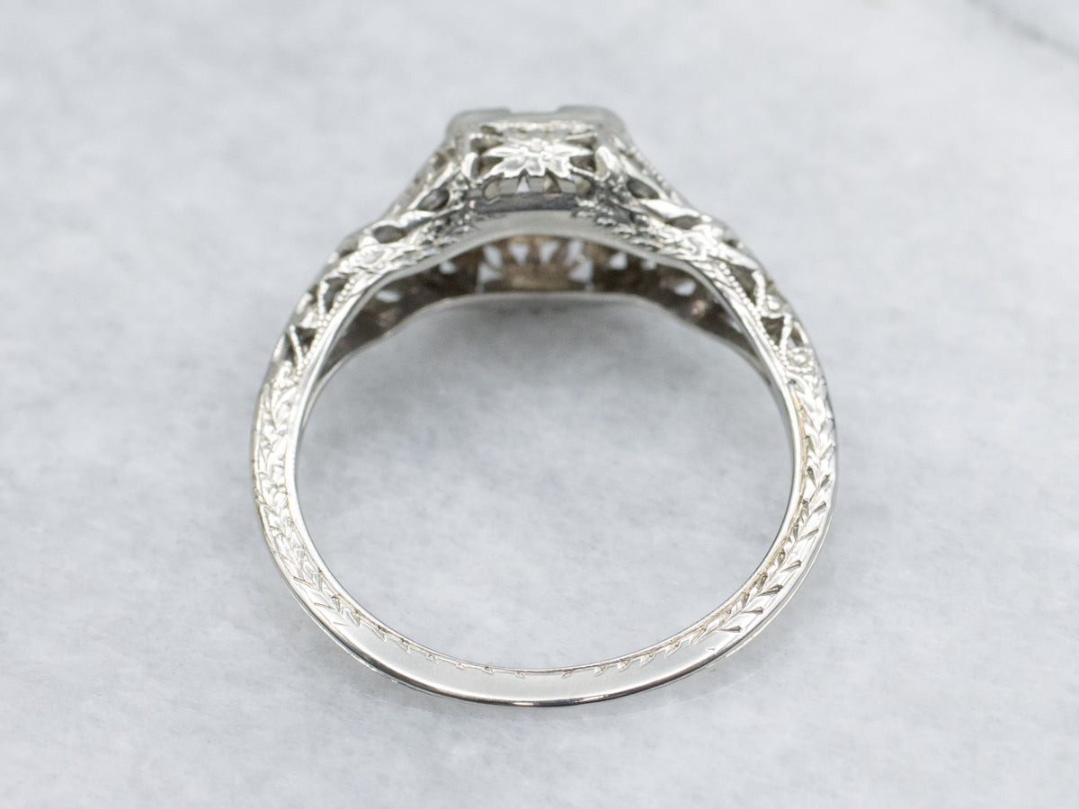 18-Karat Gold Art Deco Era Diamond Engagement Ring