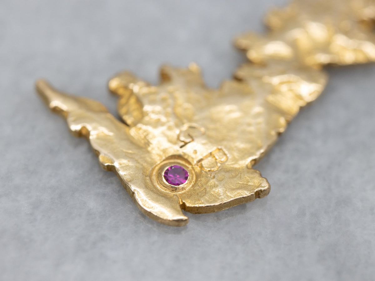 Gold Great Britain Ruby Silhouette Pendant